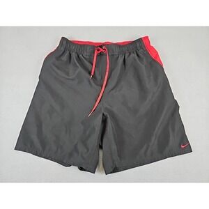 Nike Men's Size XL Red & Black Lined Swim Trunks Shorts 715824